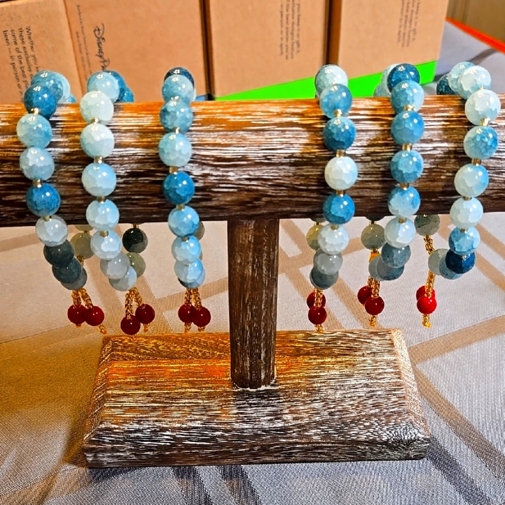 Beaded Bracelets Blue and White